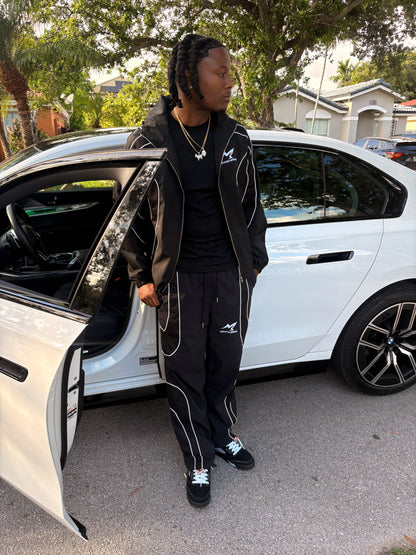 Noir Velocity Tracksuit Set (Black)